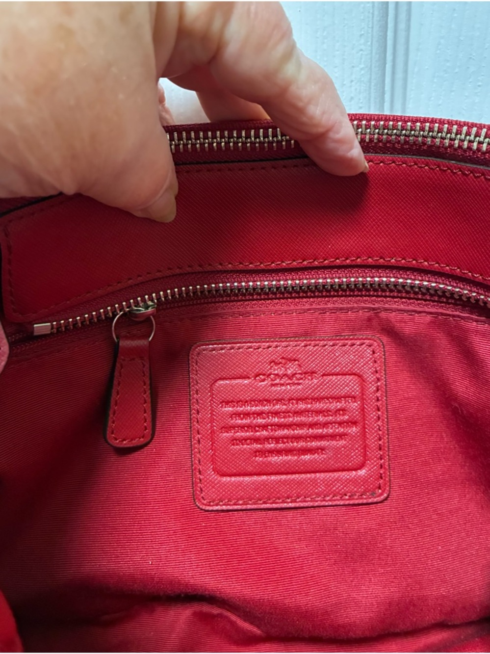 Coach Deep Red Cross Grain Leather Satchel with Strap EUC!! - Picture 14 of 14